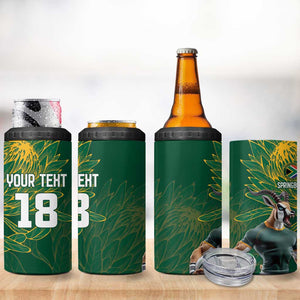 Rugby South Africa Champion Custom 4 in 1 Can Cooler Tumbler Springboks Mascot - African Pride