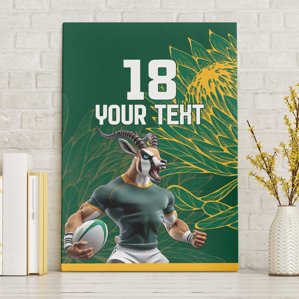 Rugby South Africa Champion Custom Canvas Wall Art Springboks Mascot - African Pride