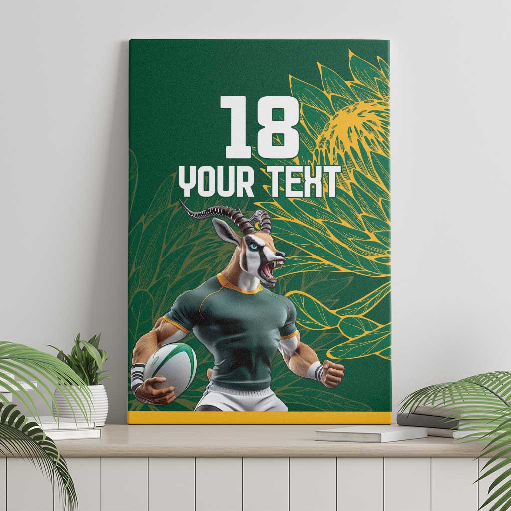 Rugby South Africa Champion Custom Canvas Wall Art Springboks Mascot - African Pride