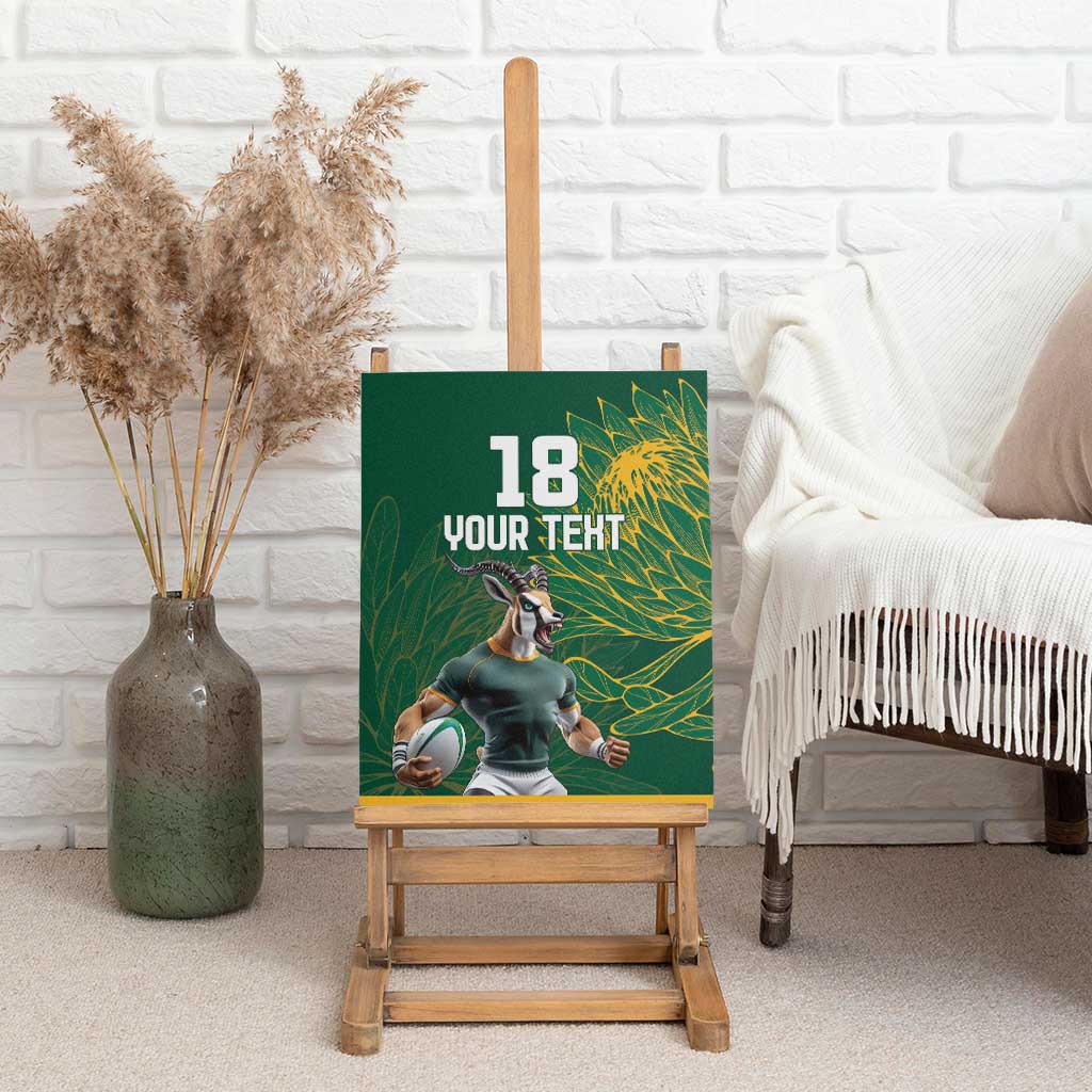 Rugby South Africa Champion Custom Canvas Wall Art Springboks Mascot - African Pride