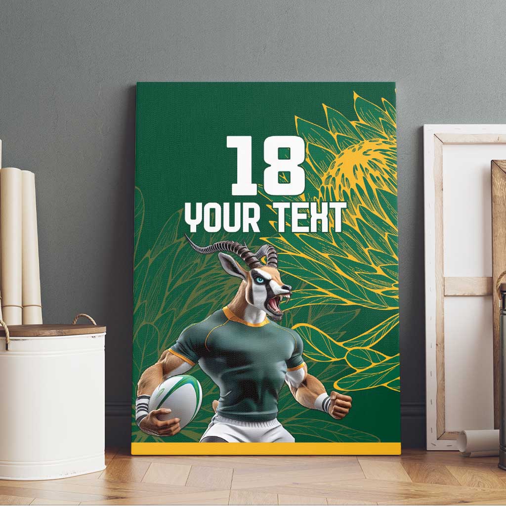 Rugby South Africa Champion Custom Canvas Wall Art Springboks Mascot - African Pride