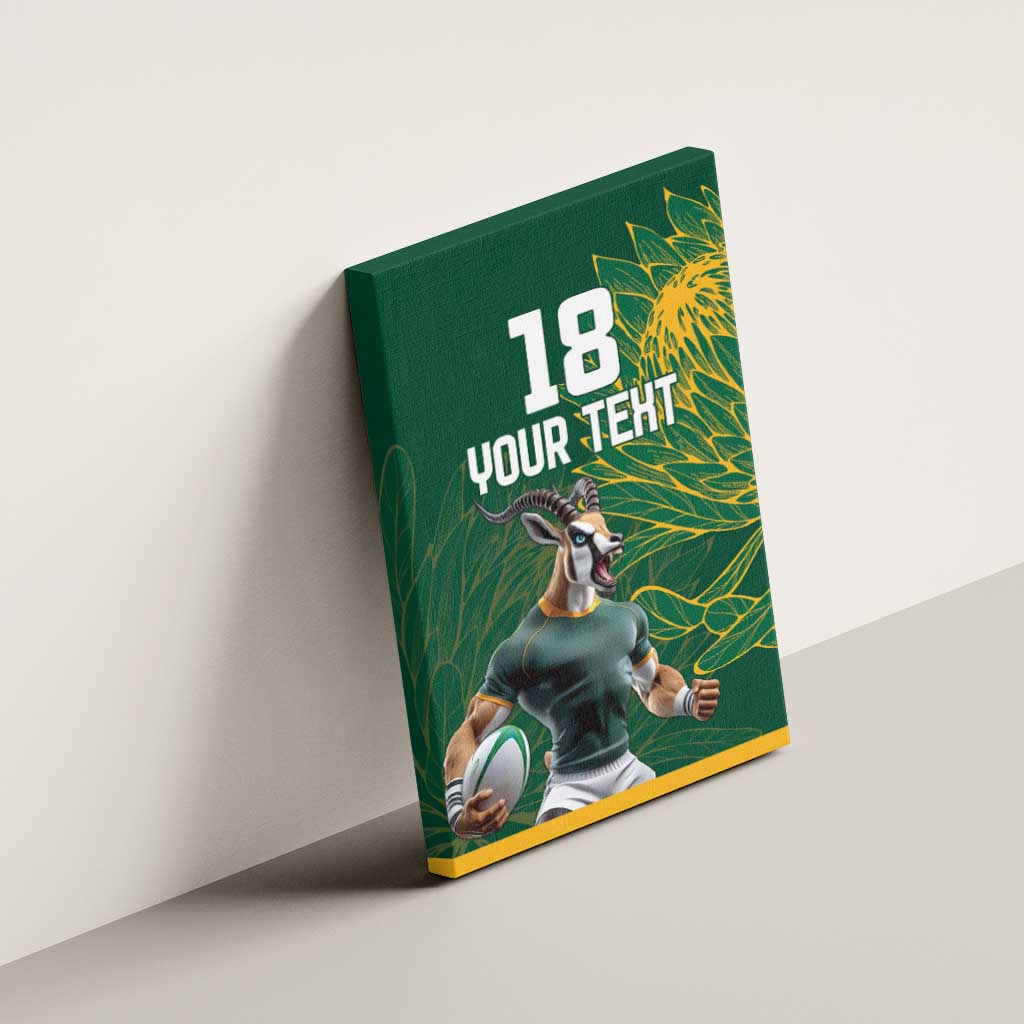 Rugby South Africa Champion Custom Canvas Wall Art Springboks Mascot - African Pride