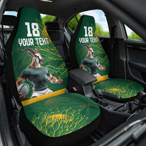 Rugby South Africa Champion Custom Car Seat Cover Springboks Mascot - African Pride