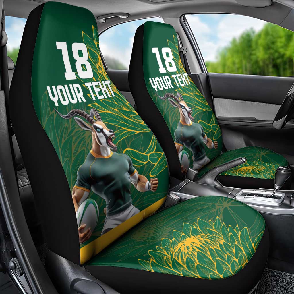Rugby South Africa Champion Custom Car Seat Cover Springboks Mascot - African Pride
