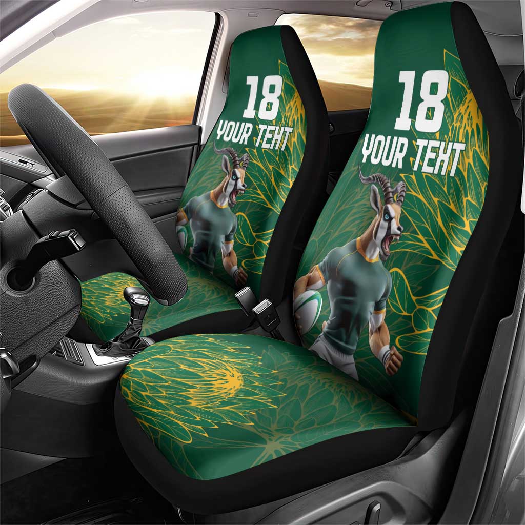 Rugby South Africa Champion Custom Car Seat Cover Springboks Mascot - African Pride