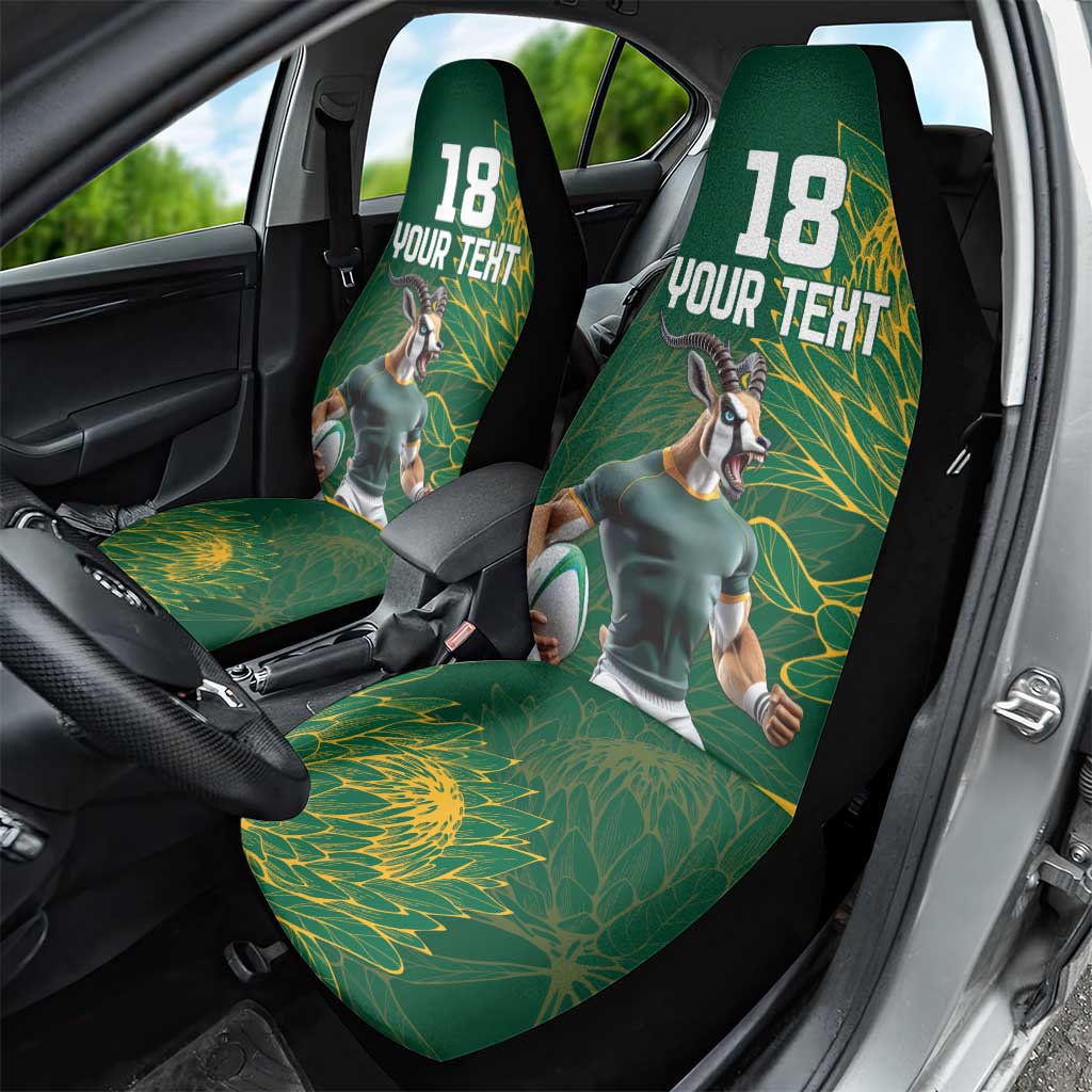 Rugby South Africa Champion Custom Car Seat Cover Springboks Mascot - African Pride