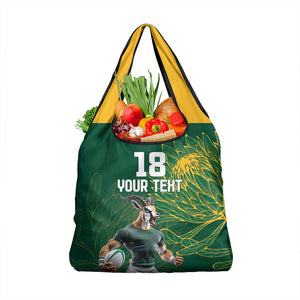 Rugby South Africa Champion Custom Grocery Bag Springboks Mascot - African Pride