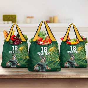 Rugby South Africa Champion Custom Grocery Bag Springboks Mascot - African Pride