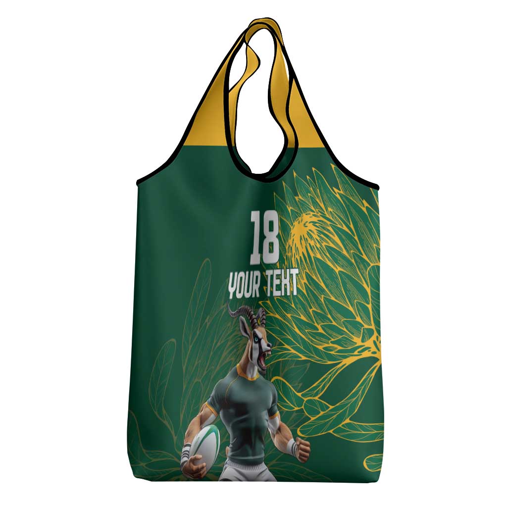 Rugby South Africa Champion Custom Grocery Bag Springboks Mascot - African Pride