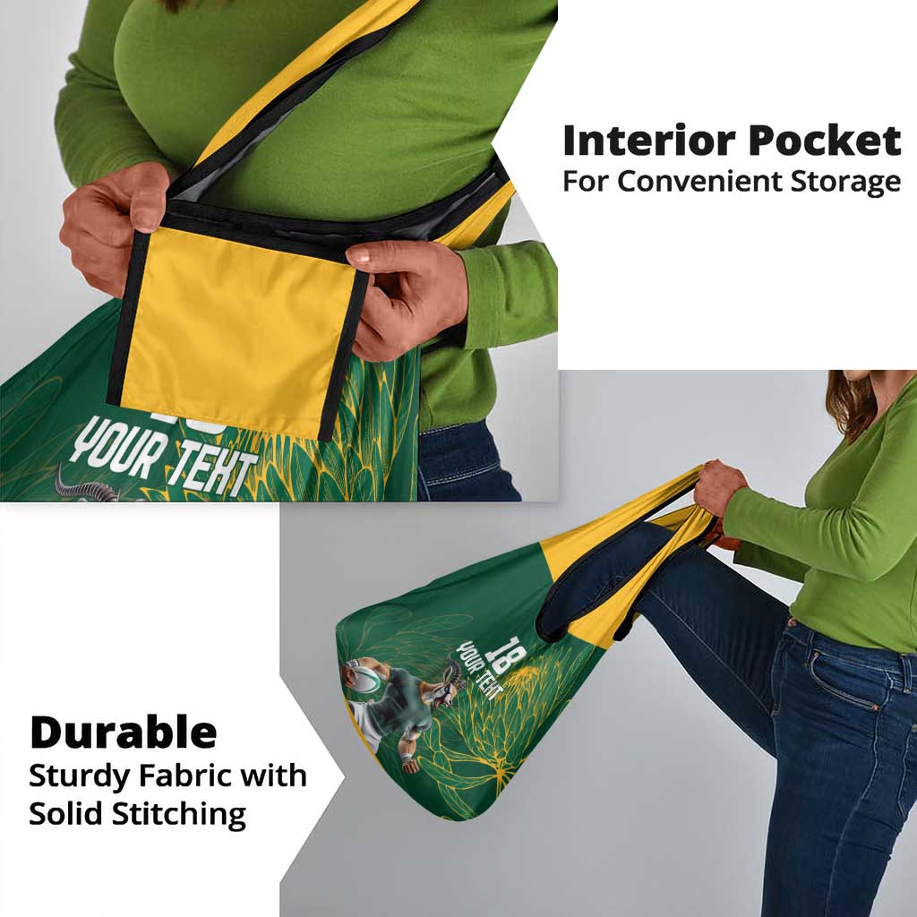 Rugby South Africa Champion Custom Grocery Bag Springboks Mascot - African Pride