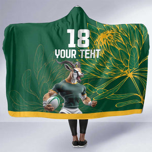 Rugby South Africa Champion Custom Hooded Blanket Springboks Mascot - African Pride