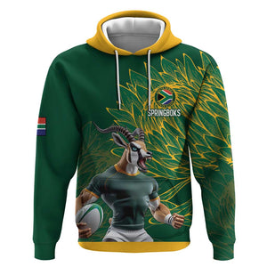 Rugby South Africa Champion Custom Hoodie Springboks Mascot - African Pride