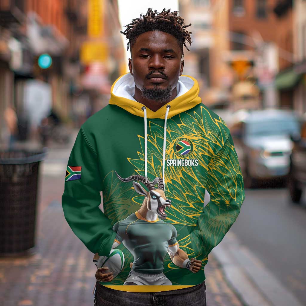 Rugby South Africa Champion Custom Hoodie Springboks Mascot - African Pride