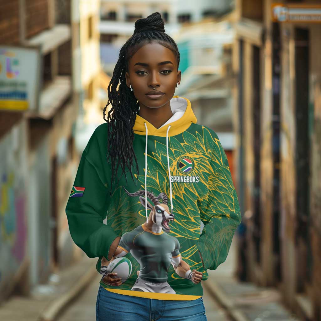Rugby South Africa Champion Custom Hoodie Springboks Mascot - African Pride