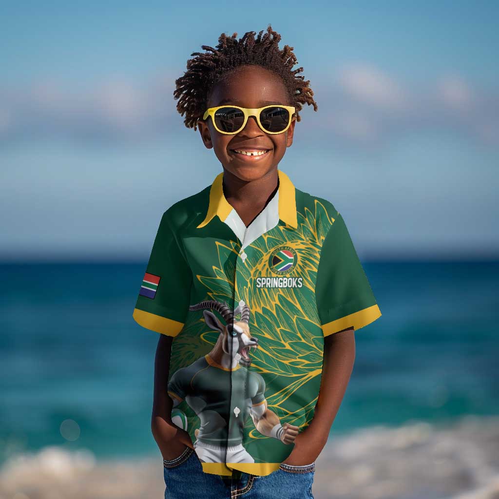 Rugby South Africa Champion Custom Kid Hawaiian Shirt Springboks Mascot - African Pride