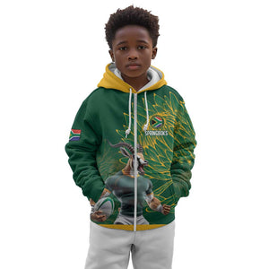 Rugby South Africa Champion Custom Kid Hoodie Springboks Mascot - African Pride