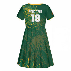 Rugby South Africa Champion Custom Kid Short Sleeve Dress Springboks Mascot - African Pride