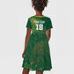 Rugby South Africa Champion Custom Kid Short Sleeve Dress Springboks Mascot - African Pride
