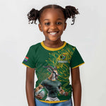 Rugby South Africa Champion Custom Kid T shirt Springboks Mascot - African Pride