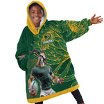 Rugby South Africa Champion Custom Kid Wearable Blanket Hoodie Springboks Mascot - African Pride