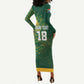 Rugby South Africa Champion Custom Long Sleeve Bodycon Dress Springboks Mascot - African Pride