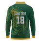 Rugby South Africa Champion Custom Long Sleeve Polo Shirt Springboks Mascot - African Pride