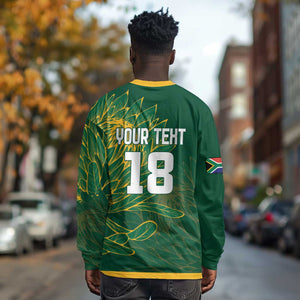 Rugby South Africa Champion Custom Long Sleeve Shirt Springboks Mascot - African Pride