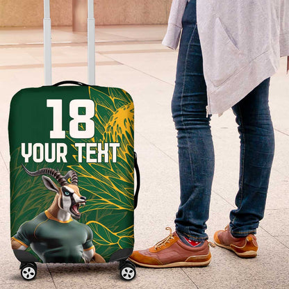 Rugby South Africa Champion Custom Luggage Cover Springboks Mascot - African Pride