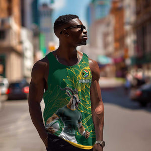 Rugby South Africa Champion Custom Men Tank Top Springboks Mascot - African Pride