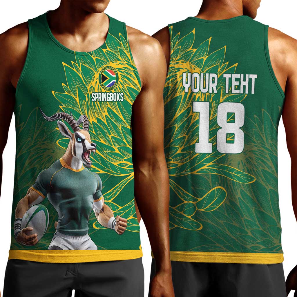 Rugby South Africa Champion Custom Men Tank Top Springboks Mascot - African Pride