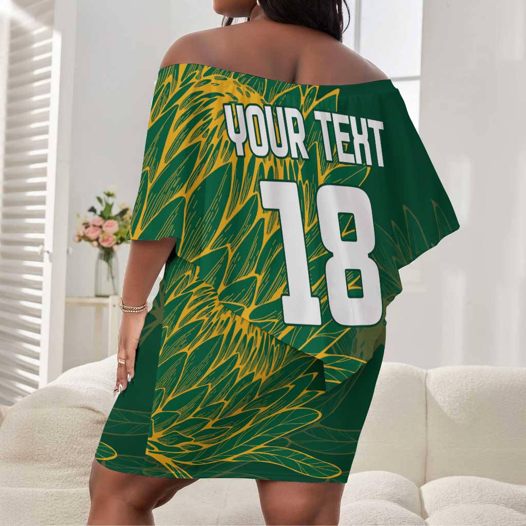 Rugby South Africa Champion Custom Off Shoulder Short Dress Springboks Mascot - African Pride