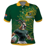 Rugby South Africa Champion Custom Polo Shirt Springboks Mascot - African Pride