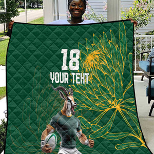 Rugby South Africa Champion Custom Quilt Springboks Mascot - African Pride