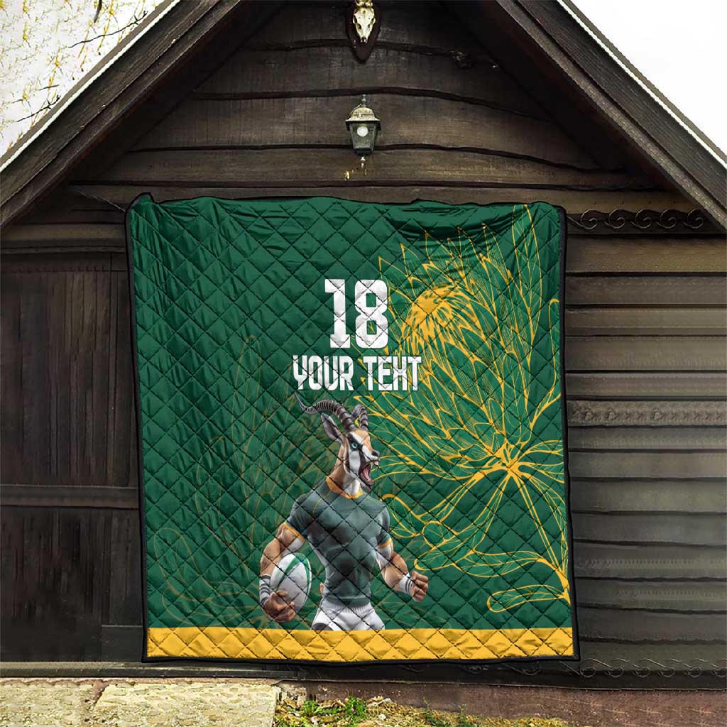 Rugby South Africa Champion Custom Quilt Springboks Mascot - African Pride