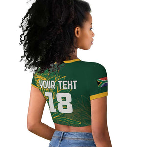 Rugby South Africa Champion Custom Raglan Cropped T shirt Springboks Mascot - African Pride