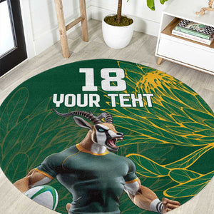 Rugby South Africa Champion Custom Round Carpet Springboks Mascot - African Pride