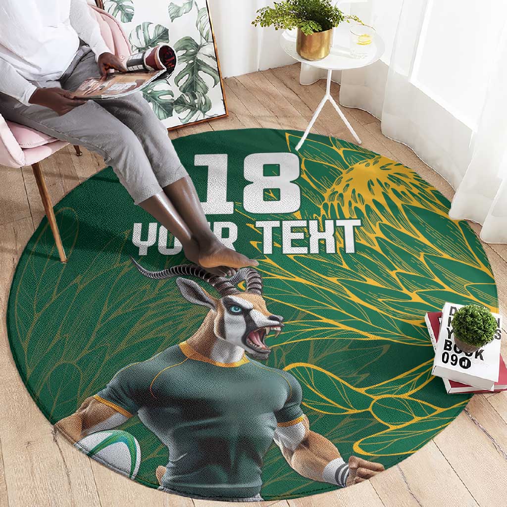 Rugby South Africa Champion Custom Round Carpet Springboks Mascot - African Pride