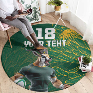 Rugby South Africa Champion Custom Round Carpet Springboks Mascot - African Pride