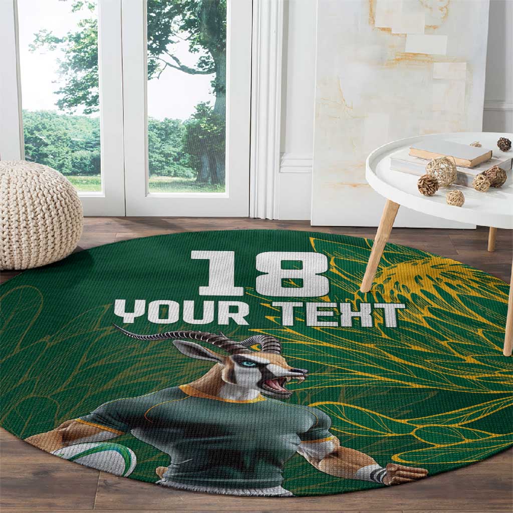 Rugby South Africa Champion Custom Round Carpet Springboks Mascot - African Pride