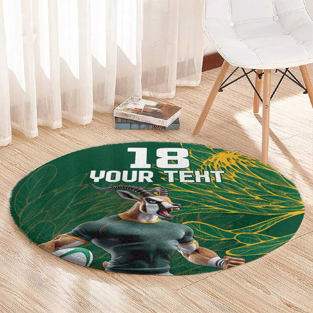 Rugby South Africa Champion Custom Round Carpet Springboks Mascot - African Pride
