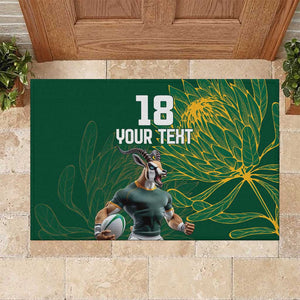 Rugby South Africa Champion Custom Rubber Doormat Springboks Mascot - African Pride
