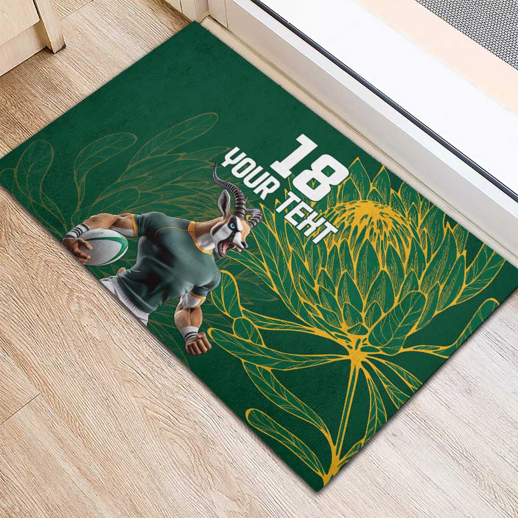Rugby South Africa Champion Custom Rubber Doormat Springboks Mascot - African Pride