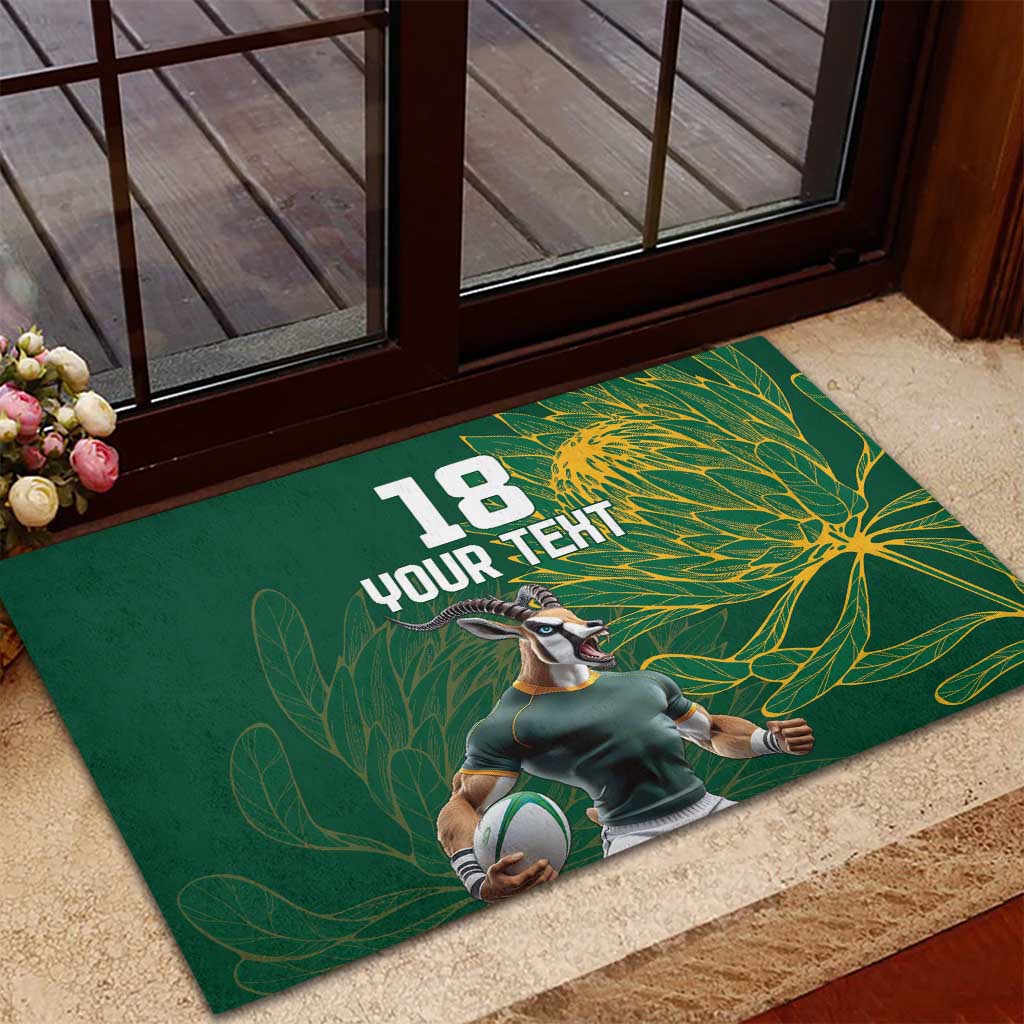 Rugby South Africa Champion Custom Rubber Doormat Springboks Mascot - African Pride