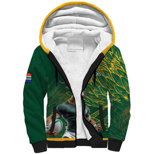 Rugby South Africa Champion Custom Sherpa Hoodie Springboks Mascot - African Pride