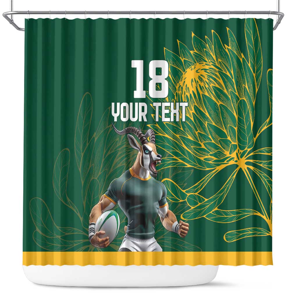 Rugby South Africa Champion Custom Shower Curtain Springboks Mascot - African Pride