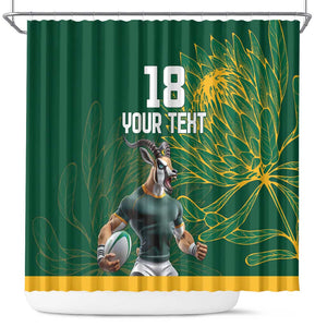 Rugby South Africa Champion Custom Shower Curtain Springboks Mascot - African Pride