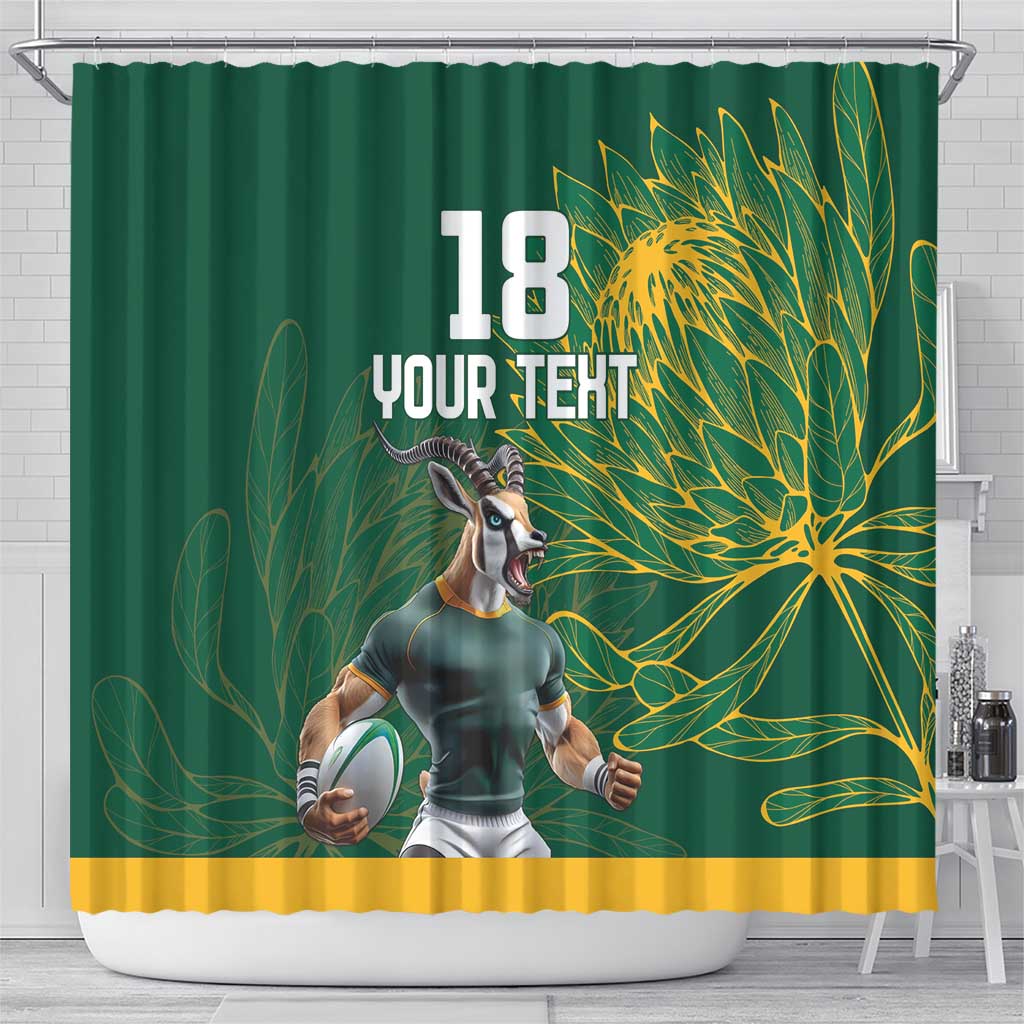 Rugby South Africa Champion Custom Shower Curtain Springboks Mascot - African Pride