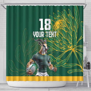 Rugby South Africa Champion Custom Shower Curtain Springboks Mascot - African Pride