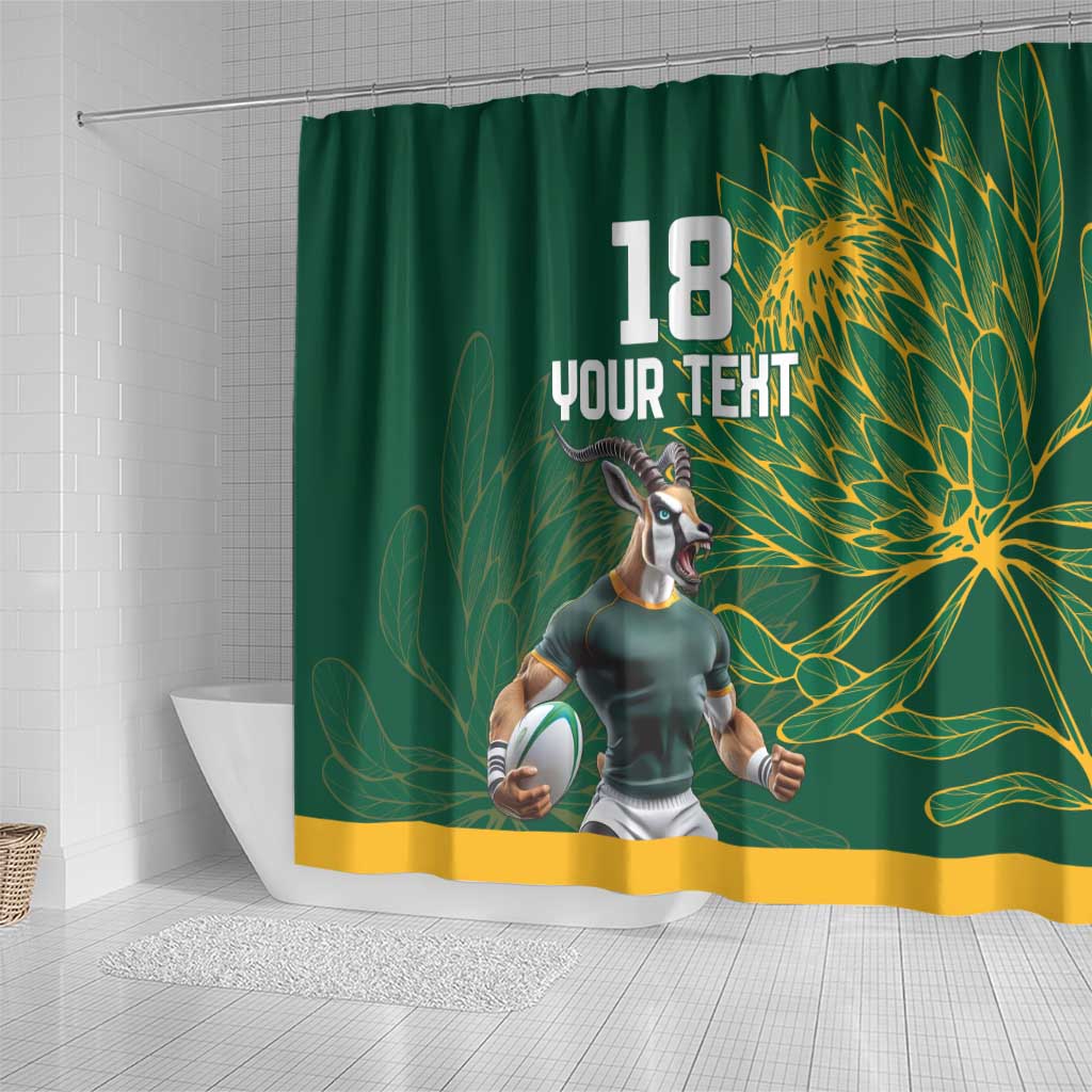 Rugby South Africa Champion Custom Shower Curtain Springboks Mascot - African Pride