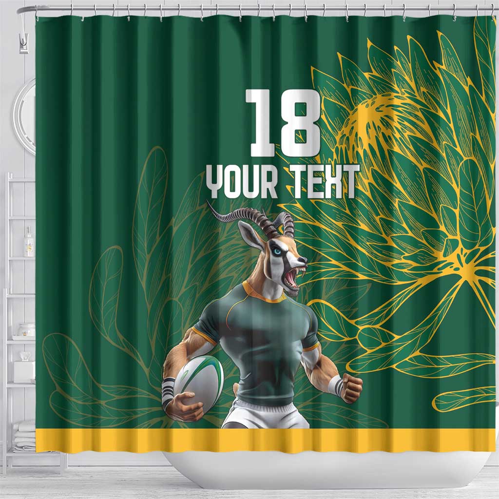 Rugby South Africa Champion Custom Shower Curtain Springboks Mascot - African Pride